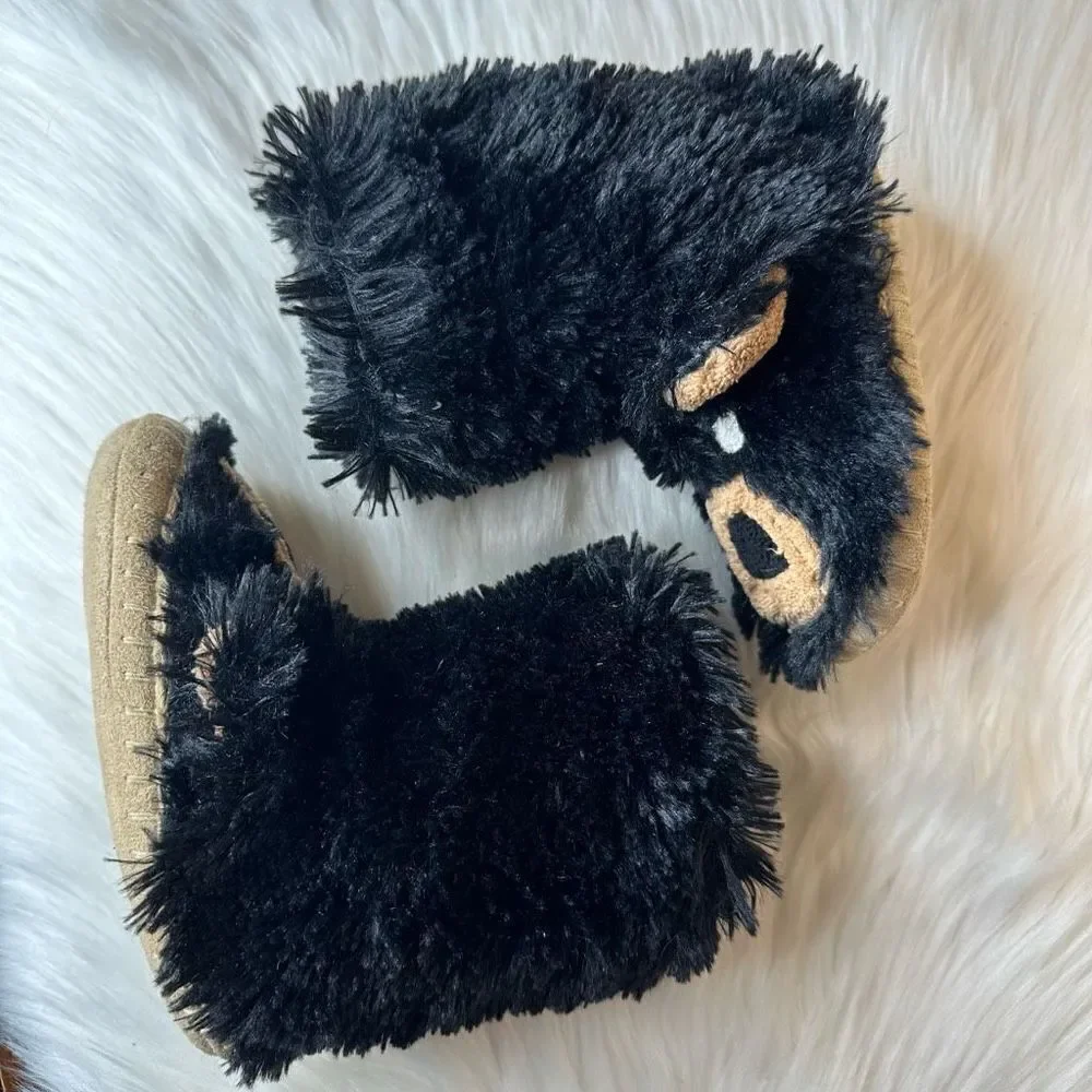 Hatley Brown Bear Slouch Slippers Size Large (11-12)